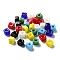 Handmade Lampwork Beads, square, Mixed Color, 9.5~11.5x10~12x8~8.5mm, Hole: 3.5~4mm