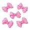 Resin Cabochons, DIY Accessories, Phone Case Decoration, Bowknot with Wave Point Pattern, Flamingo, 20x29x5.5mm