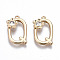Brass Pendants, with Rhinestones, Cadmium Free & Nickel Free & Lead Free, Alphabet, Golden, Letter.Q, 18x11x2.5mm, Hole: 1mm