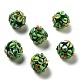 手作りランプワークビーズ連売り  バンピー  花の丸  春の緑  11.5~13x11~12mm  穴：1.6~1.8mm  約45個/連  17.68~19.65''（44.9~49.9センチメートル）&nbsp;LAMP-N021-015A-10-2