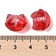 透明スプレーペイントガラスビーズ  猫  レッド  12.5x14x11mm  穴：1.4mm&nbsp;GLAA-Z011-09B-3