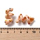 手作りのランプワークエナメルビーズ  ヘビ  バンピー  桃パフ  27.5~31.5x15~20x14~16mm  穴：5~6mm&nbsp;LAMP-K039-35J-3