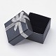 厚紙箱リングボックス  ちょう結びに  正方形  ブラック  5x5x3.1cm&nbsp;CBOX-G011-E03-2