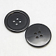 樹脂ボタン  染め  フラットラウンド  ブラック  28x3mm  穴：2mm  98個/袋&nbsp;RESI-D030-28mm-02-1