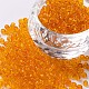 ガラスシードビーズ  トランスペアレント  ラウンド  オレンジ  8/0  3mm  穴：1mm  約10000ビーズ/ポンド&nbsp;SEED-A004-3mm-9-1