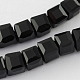 ガラスビーズ連売り  多面カット  キューブ  ブラック  7~8x7~8x7~8mm  穴：1.5mm  約97~100個/連  70~71cm&nbsp;GLAA-R041-8x8mm-20-1