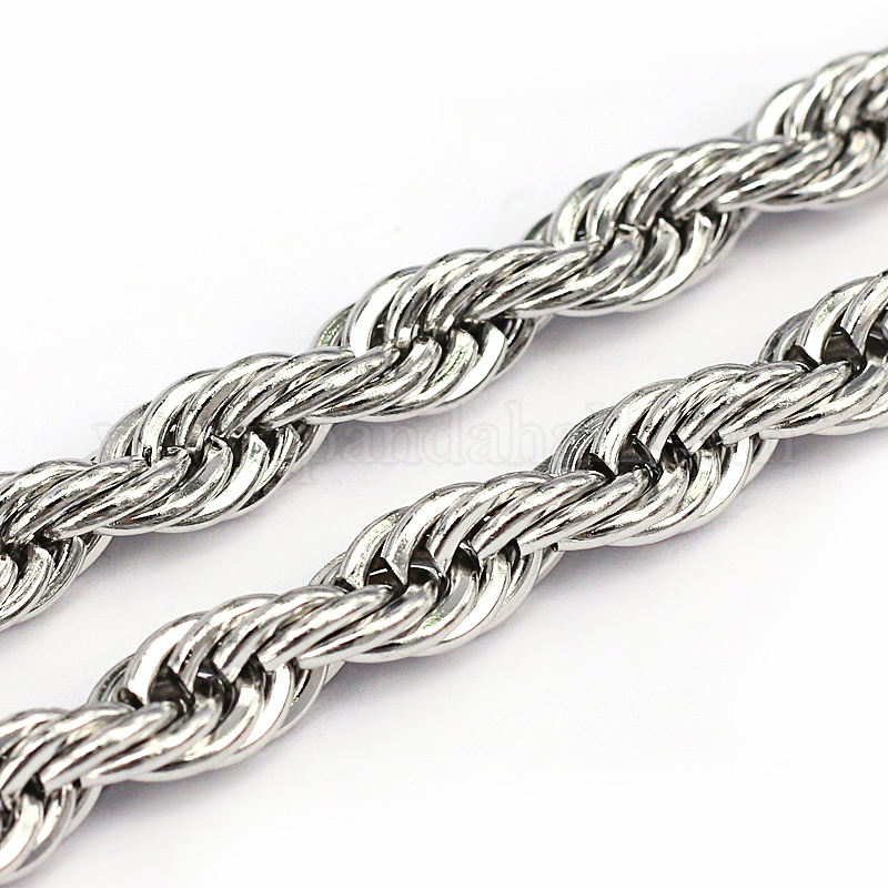 Wholesale Tarnish Resistant 304 Stainless Steel Rope Chains - Pandahall.com