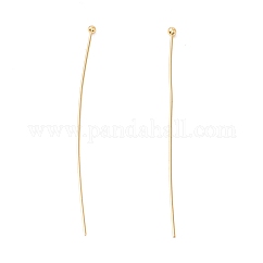 真鍮のボールヘッドピン  長持ちメッキ  カドミウムフリー＆鉛フリー  18KGP本金メッキ  50~50.5mm  ヘッド：1.8mm  ピン：0.5mm  24ゲージ