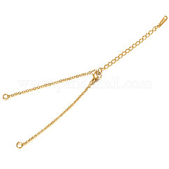 Ion Plating(IP) 201 Stainless Steel Bracelet Making, with Cable Chain and Lobster Claw Clasps, Real 18K Gold Plated, 5 inch~5-1/4 inch(12.7~13.4cm), 1.5mm, Hole: 1.5mm