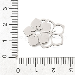 ステンレスペンダント201個  レーザー切断  花のチャーム  ステンレス鋼色  18x24x1mm  穴：3x1mm&nbsp;STAS-S176-22P
