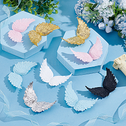 36個 6色 プラスチック製天使の羽飾り  工芸品の翼  diyのクリスマスプレゼントに  ケーキデコレーション  ミックスカラー  80x50mm  6個/カラー&nbsp;DIY-AR0002-99B