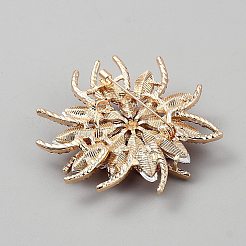 Flower Alloy Glass Rhinestone Lapel Pins for Wedding Party&nbsp;JEWB-WH0001-42G-04