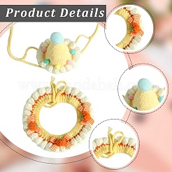 Handmade Woolen Woven Pet Collar & Hat&nbsp;AJEW-CN0004-22A