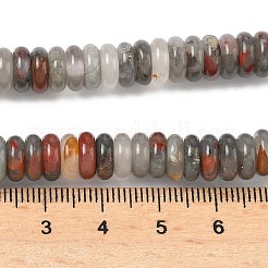 天然のアフリカブラッドストーンビーズ連売り  ディスク  8x3mm  穴：1.4mm  約125個/連  15.28''（38.8センチメートル）&nbsp;G-G329-A02-3x8mm
