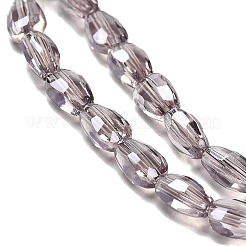 電気メッキガラスビーズセット  オーバル  多面カット  アザミ  6.5x4.5x3mm  穴：0.8mm  約79~80個/連  19.29''~20.67''（49~52.5センチメートル）&nbsp;EGLA-P064-01B-PL02