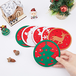20Pcs 5 Style Polyster Felt Heat Resistant Cup Mats&nbsp;AJEW-FH0003-84