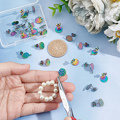 28Pcs 7 Style Ion Plating(IP) 304 Stainless Steel Stud Earring Findings&nbsp;STAS-UN0040-49