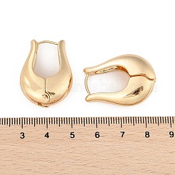 女性のための真鍮のフープピアス  花  14KGP本金メッキ  29x10mm&nbsp;EJEW-U041-05G