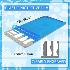 プラスチック製ネイルアート画像テンプレート1個  シリコンシールスタンプ＆スクレーパー付き  ステンレススチールのDIYネイルアートテンプレート付き  山  12x6cm  3個/セット&nbsp;AJEW-PH0006-32D