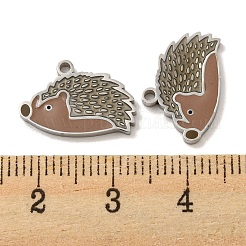 316サージカルステンレスペンダント  エナメル  ハリネズミの魅力  ステンレス鋼色  10.5x16x2mm  穴：1.4mm&nbsp;STAS-G325-04P