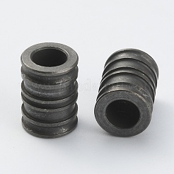 溝柱形真鍮ビーズ  edcナイフストリングペンダントパラシュートストリングツール用  ガンメタ色  14x10mm  穴：6mm&nbsp;FIND-WH0143-88B
