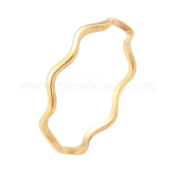 304 Stainless Steel Wave Finger Rings&nbsp;RJEW-I110-01G