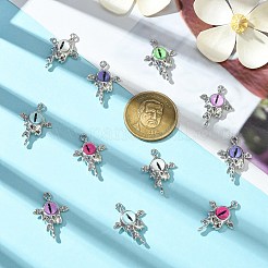 12色のナザールボンジュウ樹脂ペンダント6個  プラチナメッキ合金の溶ける目と翼のチャーム  ミックスカラー  24.5x17x6.5mm  穴：1.6mm  2個/カラー&nbsp;RESI-CJ0004-02