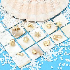 12Pcs 6 Styles Rack Plating Brass Beads&nbsp;KK-CJ0005-86