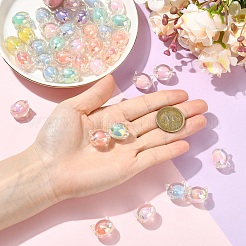 60Pcs UV Plating Rainbow Iridescent Acrylic Beads&nbsp;OACR-YW0003-95