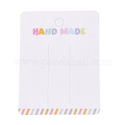 ヘアクリップ収納用の厚紙製ジュエリーディスプレイカード  手で長方形  カラフル  10x7.5x0.04cm  穴：8.2mm&nbsp;CDIS-N004-08