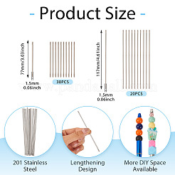 50Pcs 2 Styles 201 Stainless Steel Ball-Point Pen Displace Pin&nbsp;FIND-BT0001-35