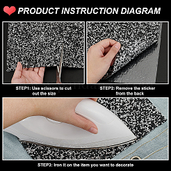長方形プラスチックホットフィックスラインストーン  パッチにアイロン  ドレスシューズ衣服装飾  ジェット  400x240x2mm&nbsp;DIY-WH0349-339B