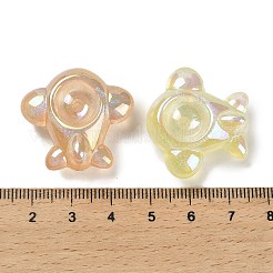 飛行機 UVメッキ 光る虹色 虹色アクリルビーズ  キラキラビーズ  暗闇で光る  ミックスカラー  26x28.5x10.5mm  穴：2.5mm&nbsp;LACR-R001-06A