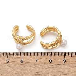 C-Shaped Brass Micro Pave Clear Cubic Zirconia Cuff Earrings&nbsp;EJEW-Z111-04G-02