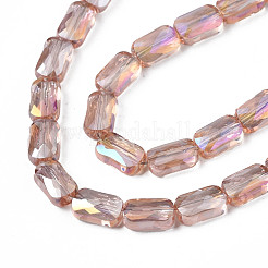 Electroplate Transparent Glass Beads Strands&nbsp;EGLA-N002-25-C01
