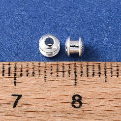 真鍮ビーズ  コラム  ラックめっき  長持ちメッキ  カドミウムフリー＆鉛フリー  925銀メッキ  3.5x3mm  穴：1.2mm&nbsp;KK-C157-40S
