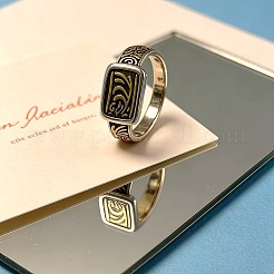 レトロ合金カフオープンリング  長方形  アンティークシルバー  内径：15~20mm&nbsp;WGAB584-01