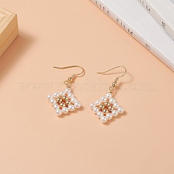 Natural Pearl Dangle Earrings&nbsp;EJEW-JE05210-01