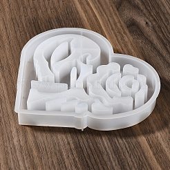 DIYキャンドルシリコンモールド  香りのよいキャンドル作りに  ハート  バレンタインデー  ホワイト  164x165x21.5mm&nbsp;LS-DIY-A056-02B