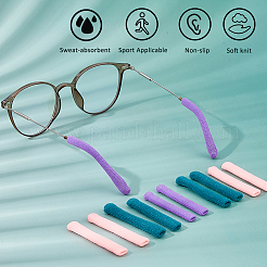 12 Pairs 3 Colors Plush Cloth Eyeglasses Ear Grip&nbsp;AJEW-FH0006-86
