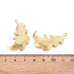 304ステンレススチールのリーフペンダント  イオンプレーティング（ip）  18KGP本金メッキ  37.5x23x4mm  穴：2mm&nbsp;STAS-T069-39G