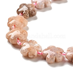 Natural Pink Ocean Jasper/Ocean Agate Beads Strands&nbsp;G-D475-02F