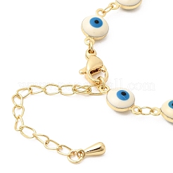 Brass Acrylic Blue Evil Eye Link Chain Bracelet Making&nbsp;MAK-K024-20G