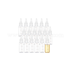 プラスチックニードルノーズ目盛り付きボトル  ホワイト  2.8x10.7cm  容量：30ml（1.01fl.oz）&nbsp;MRMJ-WH0002-24C