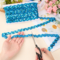 ポリエステル パイエットビーズ  スパンコールビーズ  装飾アクセサリー  パイエットロール  波  藤紫色  17mm  11 m /ロール&nbsp;OCOR-WH20012-13F