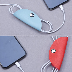 Earphone Leather Cable Winder&nbsp;AJEW-WH0079-E