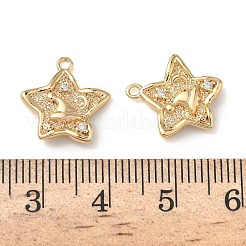 Christmas Brass Micro Pave Clear Cubic Zirconia Pendants&nbsp;KK-A280-03A-G