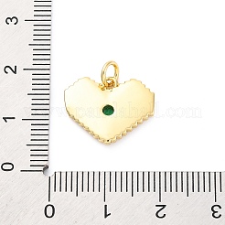 Brass Micro Pave Cubic Zirconia Pendants&nbsp;KK-D325-61G-01