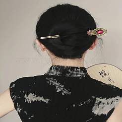 2Pcs 2 Colors Vintage Alloy Hair Sticks&nbsp;OHAR-LP0004-01A