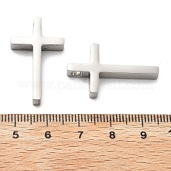 304ステンレスペンダント  クロスチャーム  ステンレス鋼色  29.5x17.5x4.5mm  穴：3.5mm&nbsp;STAS-A103-05A-P
